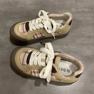 七七主人家 加绒棉鞋女2025冬季新款学生百搭休闲鞋子女保暖板鞋