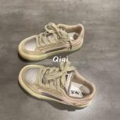 子女2024春季 甜美粉色原创小众运动板鞋 新款 女鞋 爆款 七七主人家鞋