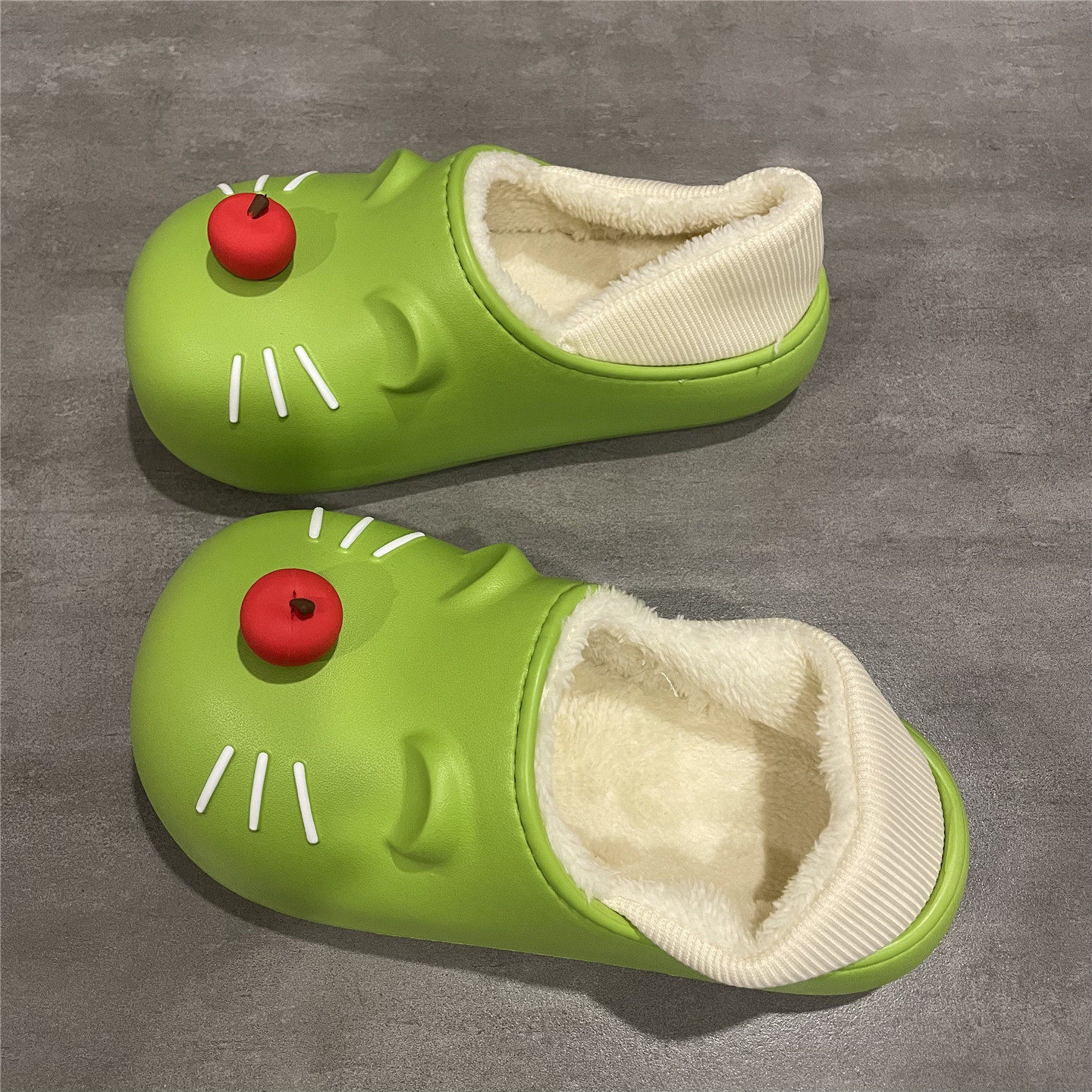 七七主人家 学生冬季保暖防水外穿棉拖鞋女包跟加绒宿舍穿毛毛鞋