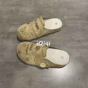 七七主人家 夏季懒人一脚蹬半拖鞋子女配裙子的勃肯鞋绝美不累脚