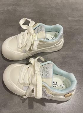 七七主人家 鞋子女2024夏季新款板鞋厚底馒头鞋淡蓝色小清新小众