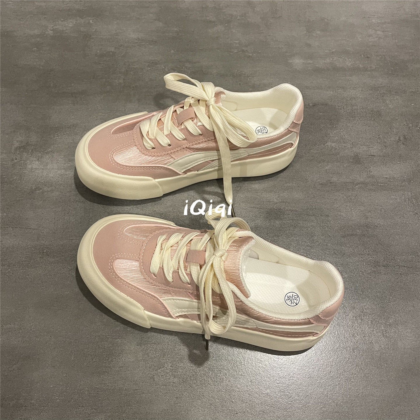 七七主人家 粉色甜系百搭德训鞋女2026春季新款原创设计甜美板鞋,女鞋,休闲板鞋,淘宝优惠券,粉丝福利购,淘宝优惠卷