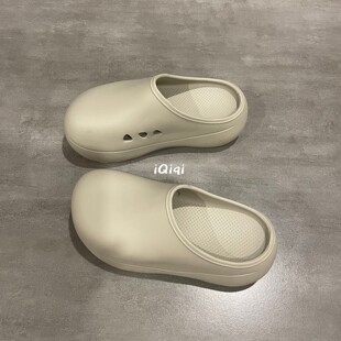 七七主人家 增高厚底包头拖鞋女夏季学生奶白百搭外穿防滑厨师鞋