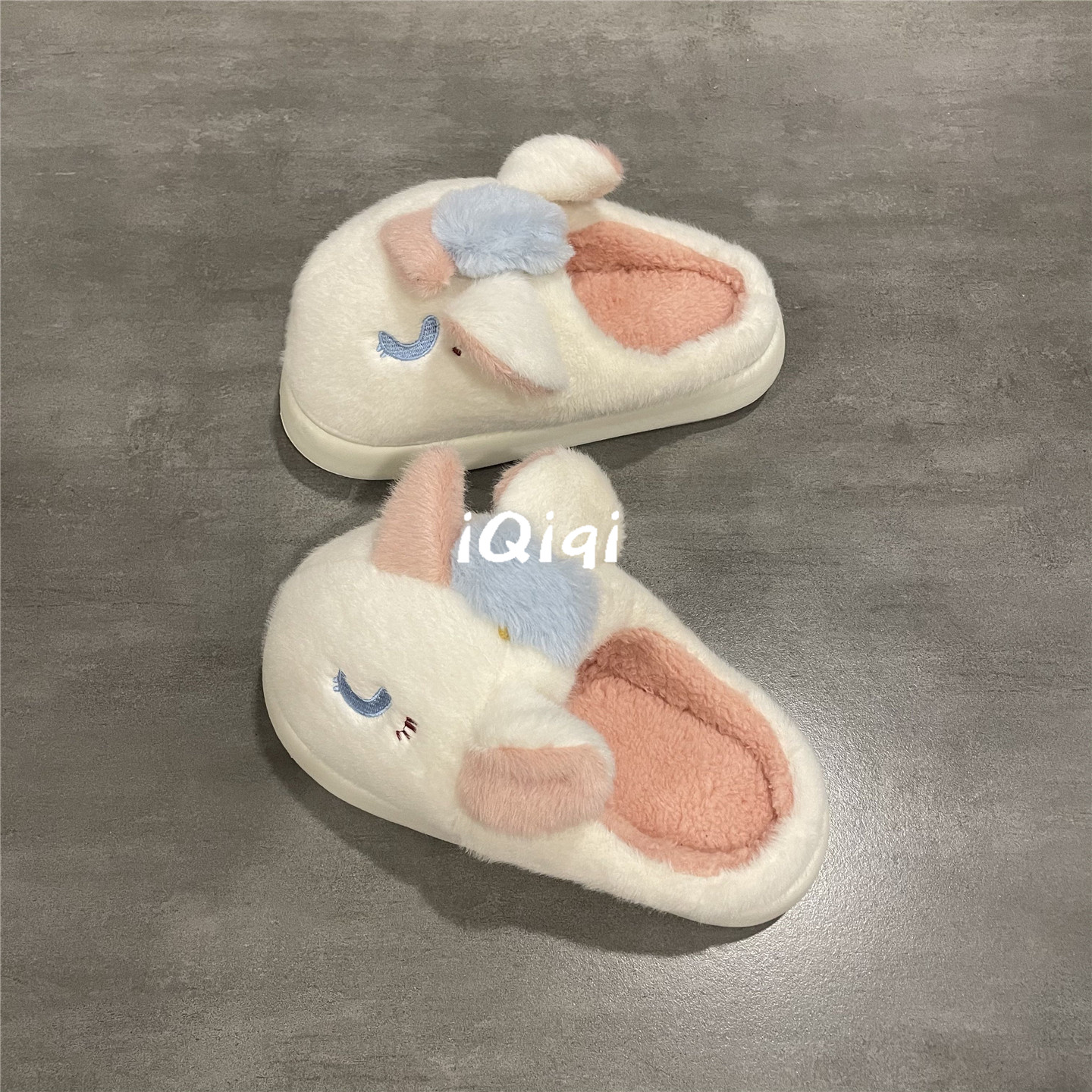 卡通独角兽可爱学生棉拖鞋女