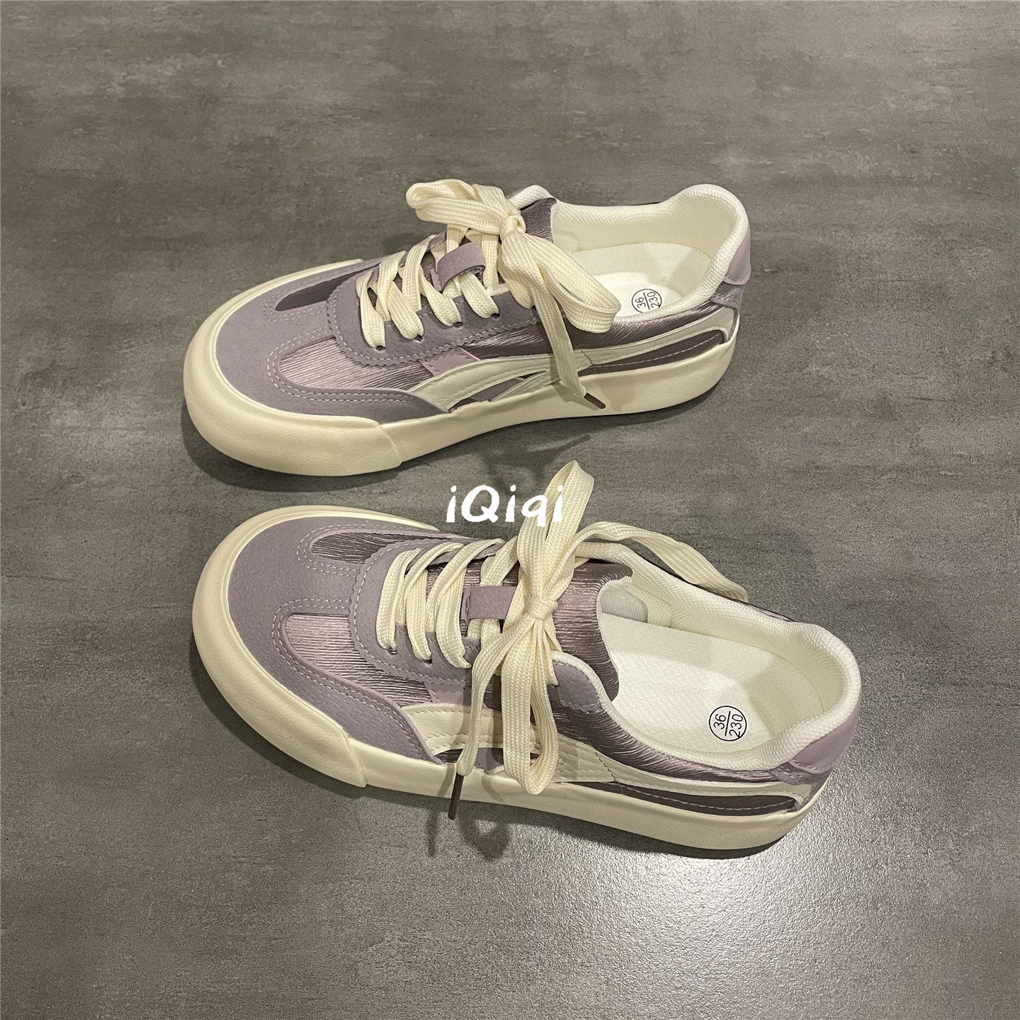 七七主人家 紫色温柔风厚底德训鞋女2026年春时尚流行爆款板鞋女,女鞋,时尚休闲鞋,淘宝优惠券,粉丝福利购,淘宝优惠卷