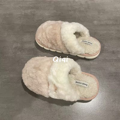 冬季室内家居保暖棉拖鞋女