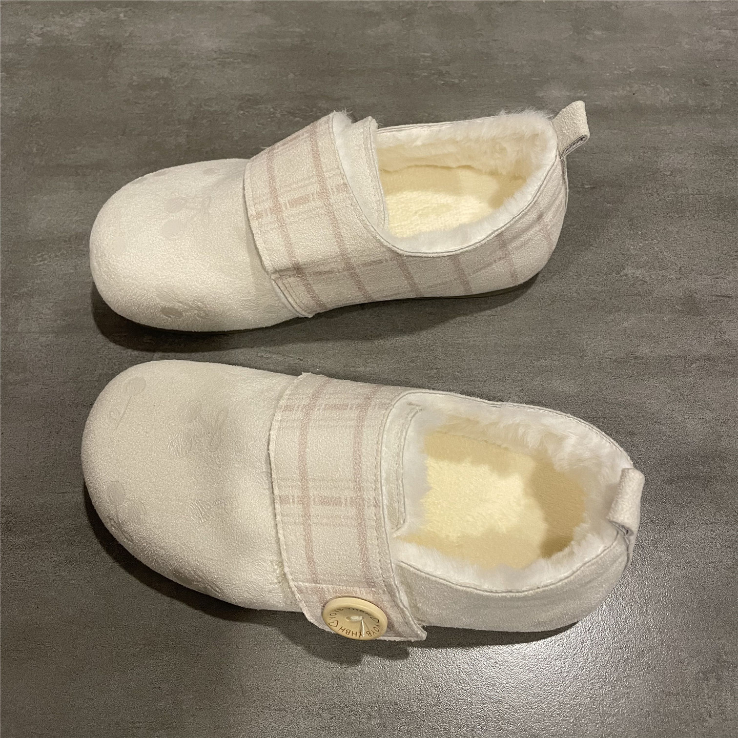 冬季加绒鞋子女包头懒人鞋