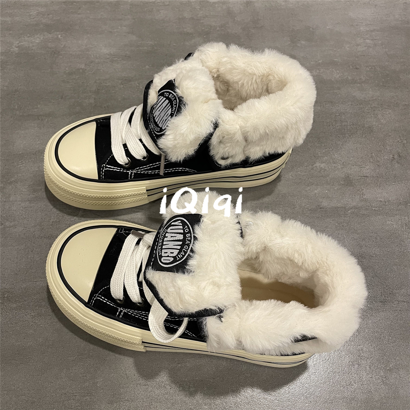 帆布鞋女加绒棉鞋冬季保暖