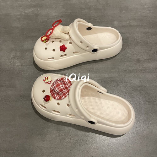 可爱兔子卡通diy洞洞鞋女