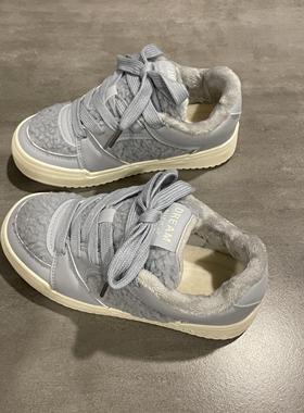 七七主人家 面包鞋子女冬季新款加绒棉鞋女保暖原创小众运动板鞋