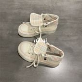 帆布鞋 鞋 女款 七七主人家 2025秋季 新款 子女高帮女孩子穿 巨好看