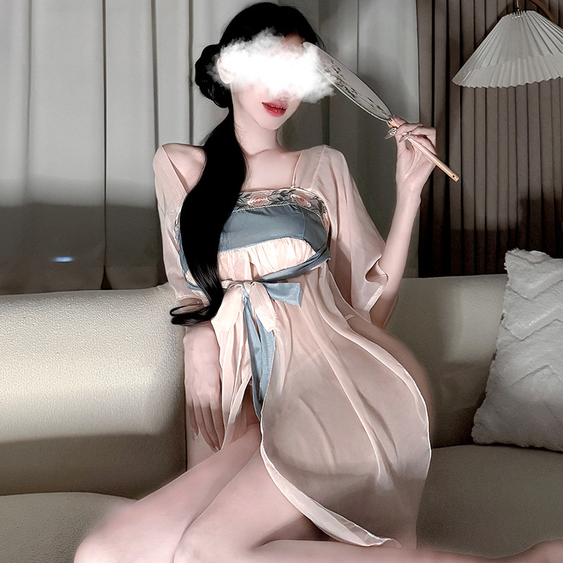 古代寝衣汉服古风超仙性感睡衣女宫廷寝服网纱抹胸诱惑情调睡裙