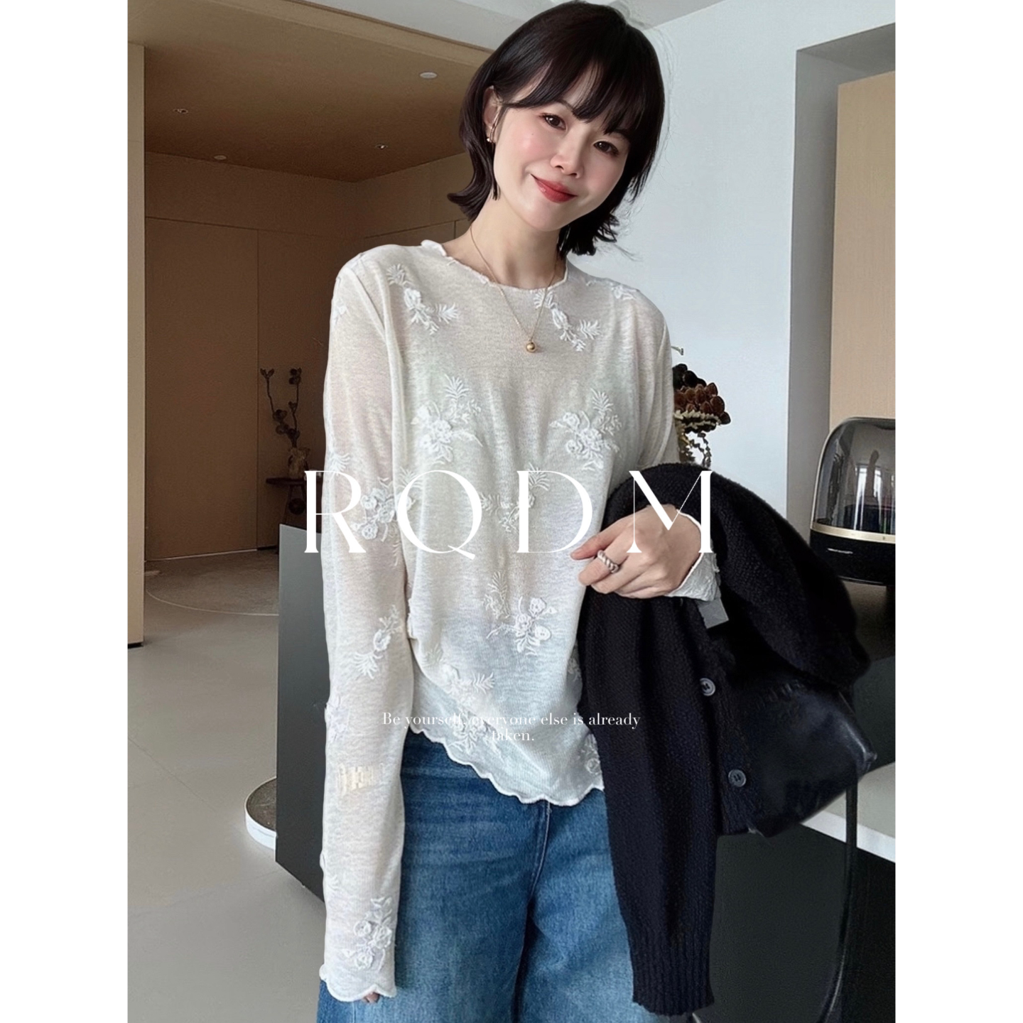大码女装2026春秋新款胖MM韩系重工蕾丝刺绣内搭外穿打底长袖T恤