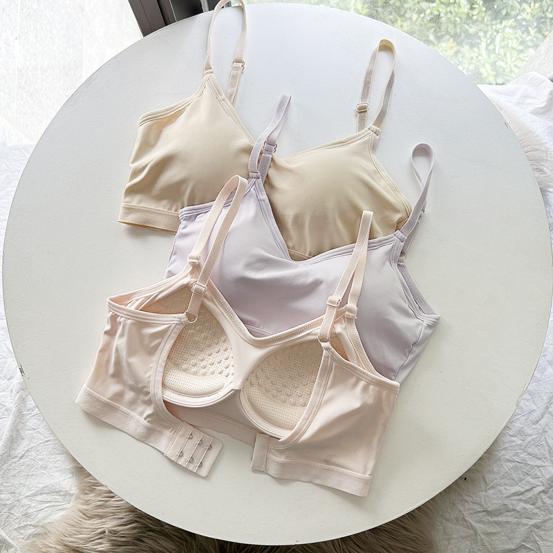 美背抹胸内衣女薄款夏季吊带一体背心式无痕露背裹胸防走光文胸罩
