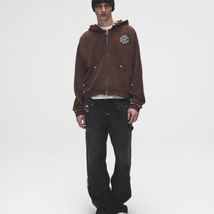 Birth Borc Child 十字拼皮铆钉冷帽毛线帽 Royal 实体现货