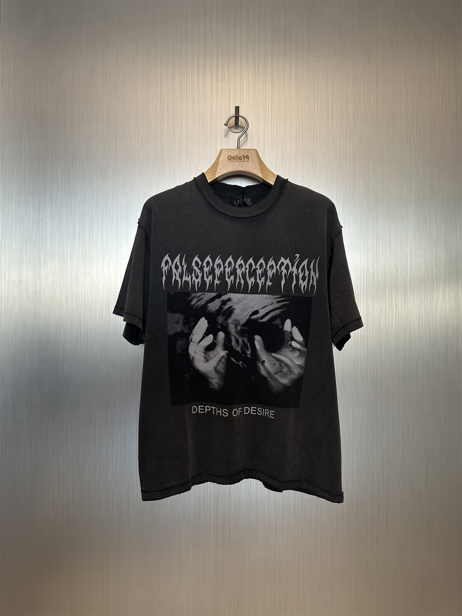 实体现货 False Perception Vintage欲望深渊印花水洗做旧短袖T恤