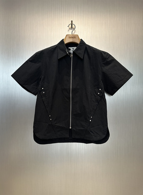 实体现货 Panq 91yxng同款 DECONSTRUCT SHIRT 拉链短袖衬衫