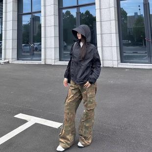 实体现货 The Salvages 水洗多口袋经典树叶迷彩工装A字形长裤