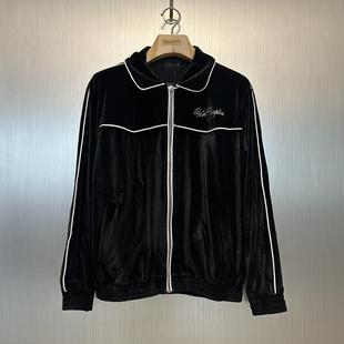 Jacket Perception 黑丝绒条纹拉链夹克外套 False 实体现货