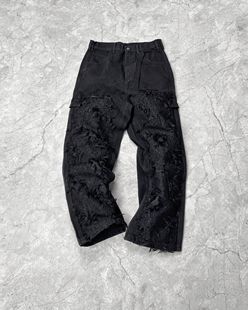 牛仔长裤 品牌直发 燃烧双膝大破坏拼接伐木裤 ADF Arnodefrance