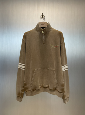 实体现货 Galliano Landor 摩卡棕复古沙滩印花Polo卫衣