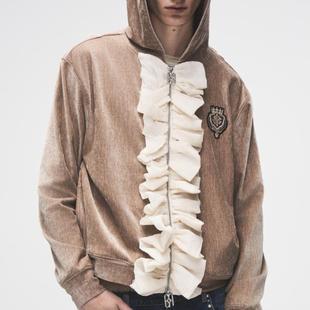 Royal Child Borc 卫衣 实体现货 荷叶边丝绒拉链帽衫 Birth