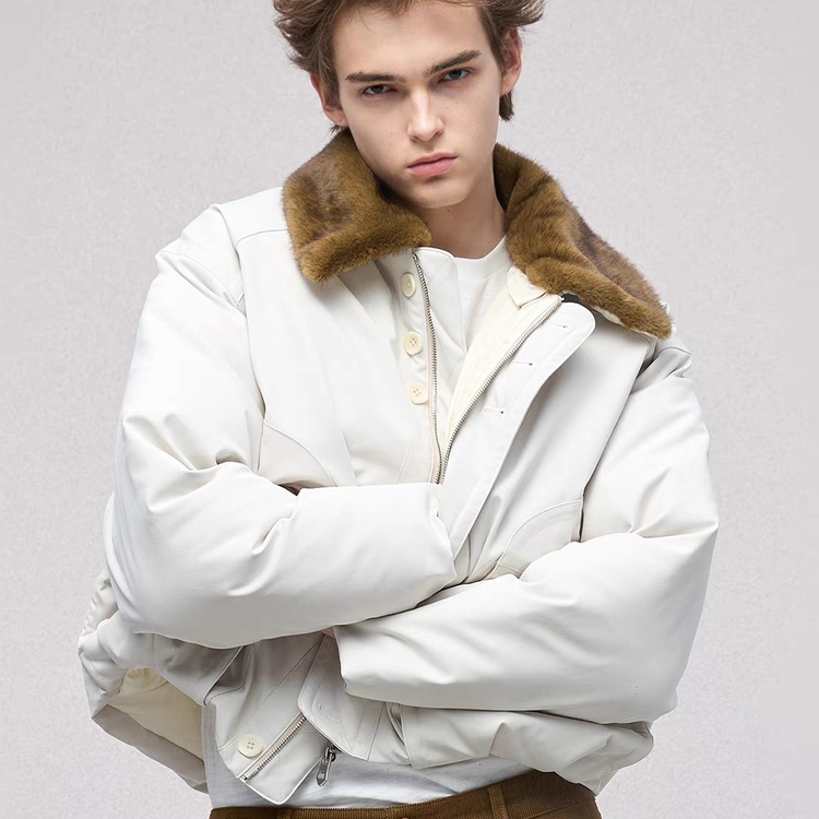 实体现货 Epide Prefab 变变羽绒毛领连帽复古巴恩风外套夹克