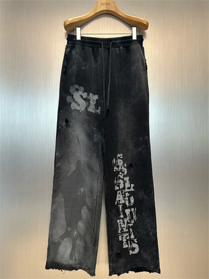 SssaintLouis脏旧涂鸦印花卫裤