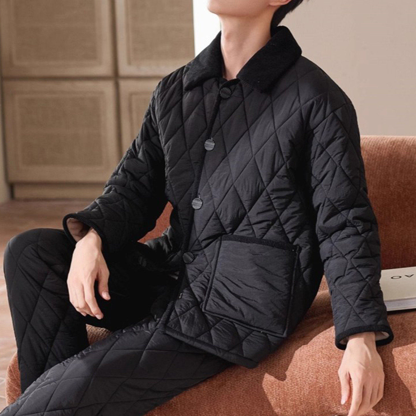 新款睡衣男士冬季三层夹棉加厚加绒保暖纯色高级感家居服舒适套装,女士内衣/男士内衣/家居服,睡衣/家居服套装,淘宝优惠券,粉丝福利购,淘宝优惠卷