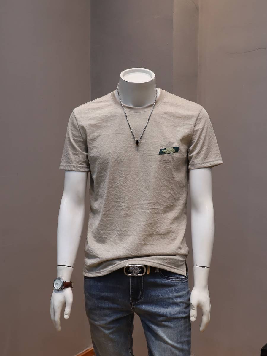 青年透气棉麻半袖上衣男T恤