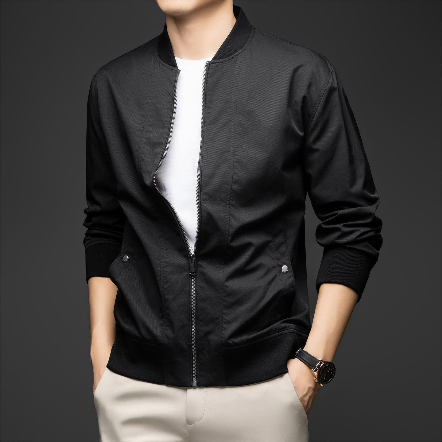 潮流男装外套简约通勤棒球服