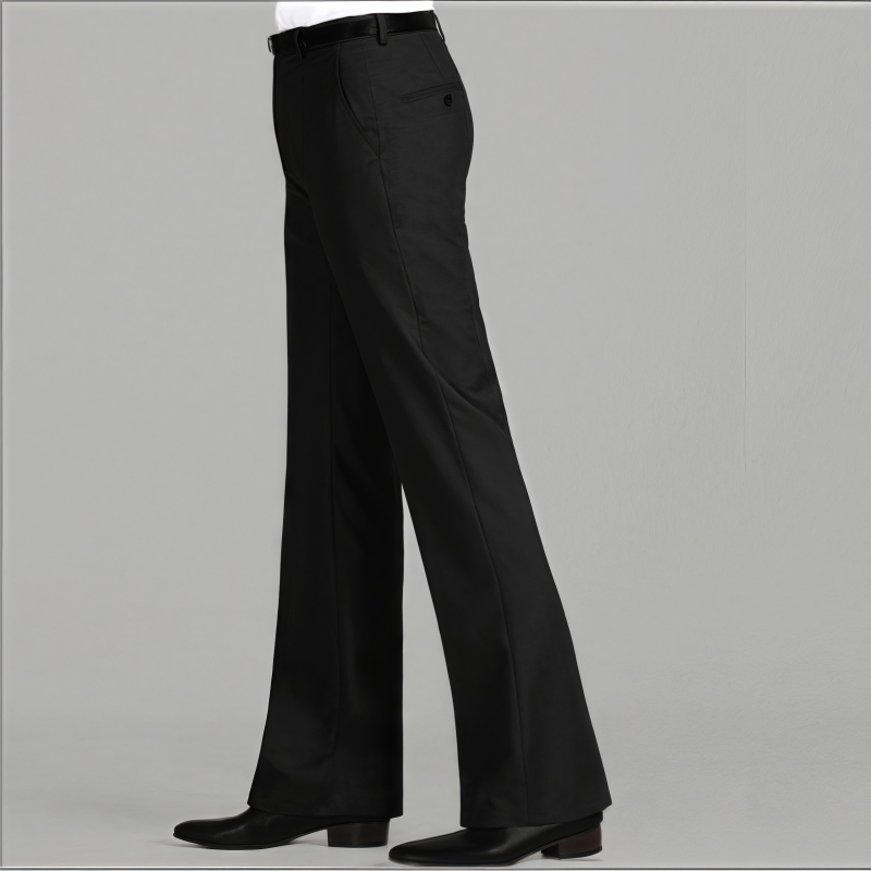 秋冬高腰裤男垂感喇叭裤弹力直筒宽松阔腿长裤微喇叭大脚免烫西裤