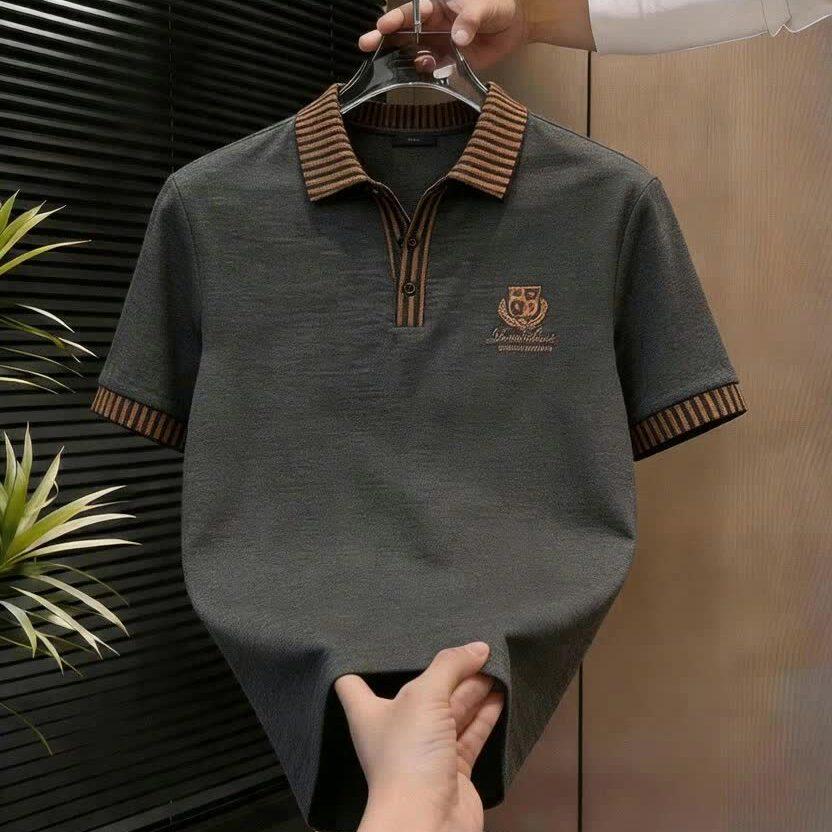 百搭条纹轻奢POLO衫上衣潮