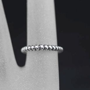 泰银 925纯银 曼谷银 手工银 缠绕幸福的旋律活口好运戒指5-9#