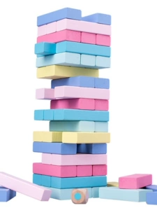 Деревянные шарики, деревянная игрушка, игровая стопка высокого цвета, 48 штук.
