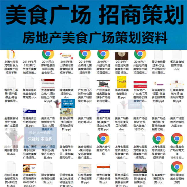 房地产美食广场招商策划资料集_美食城街项目案例方案手册参考
