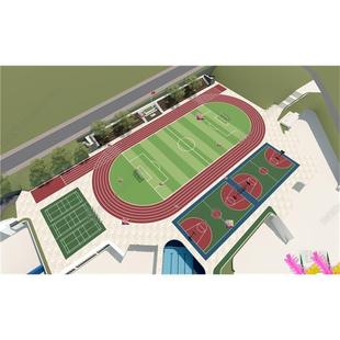 3116现代足球场 操场运动场 球场 篮球场 学校运动场 看台SU模型