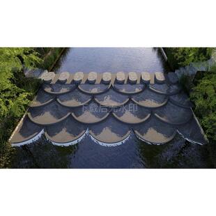 现代小品 鱼鳞拦水坝 龙鳞坝 鱼麟坝 水坝 大坝 草图大师SU模型