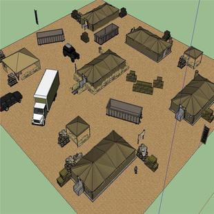 SU1965 sketchup模型库 SU模型 帐篷模型 仓库集装箱设计SU模型