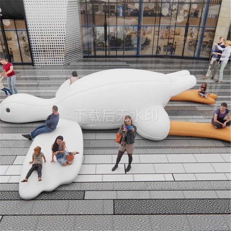 现代商业大白鹅 白鹅雕塑 美陈 商业艺术打卡地 草图大师SU模型