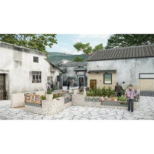 4001中式乡村庭院 菜园 乡土矮墙 古建民居民房 街巷老房子SU模型