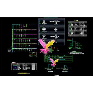 丙类服装车间电气CAD图纸 工业厂房电气施工图 弱电系统图纸