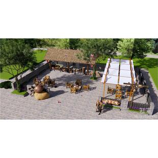 5151新中式庭院景观 围炉煮茶 乡村茶馆 露营 矮墙民居改造SU模型