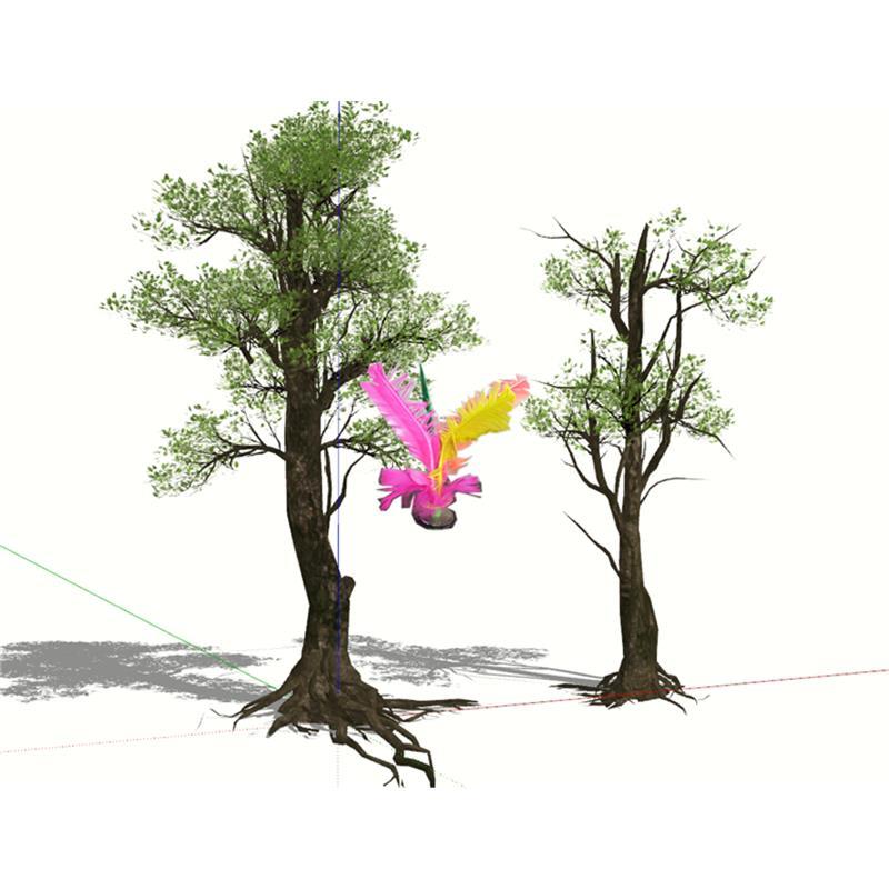 草图大师0618 景观植物榕树 乔木 风景树 树池 绿植 造型树SU模型