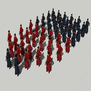 草图大师 SU模型 古代 虚拟人物唐代仪仗队唐宋古代人物 士兵3D