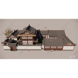 5145中式四合院 宋代清明上河图 民居民房 住宅院落 古建筑SU模型