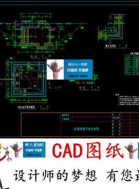 CAD0138 渗滤液调节池施工图集水坑详图配筋图 CAD图纸