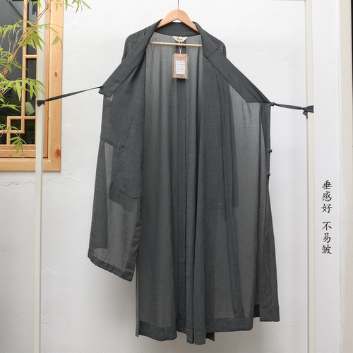 宗觉僧服夏薄款汉麻和尚大褂长褂