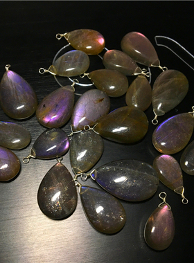 特惠天然紫色拉长石紫红光s925