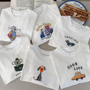 儿童长袖 卡通印花潮 纯棉t恤男女童春秋百搭上衣中小童宝宝打底衫